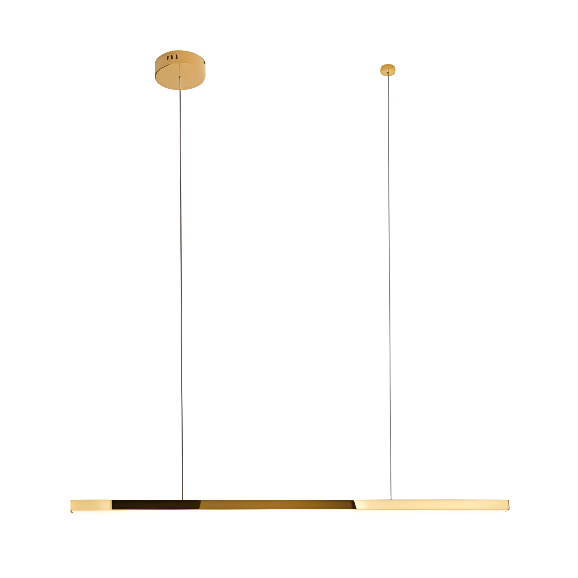 Złota, ściemnialna lampa wisząca Trio o eleganckim designie