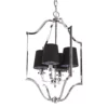 Srebrna wisząca lampa New York z czarnymi abażurami