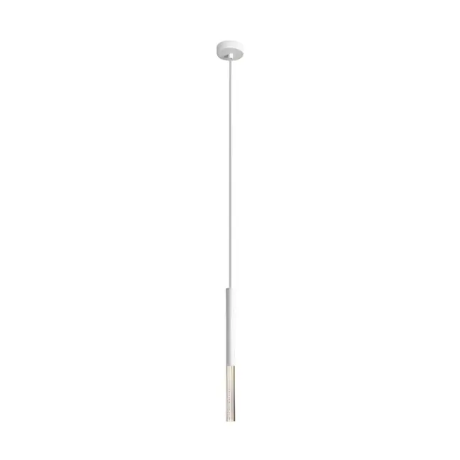 Wisząca lampa LED One w białym kolorze – cylindryczny kształt.