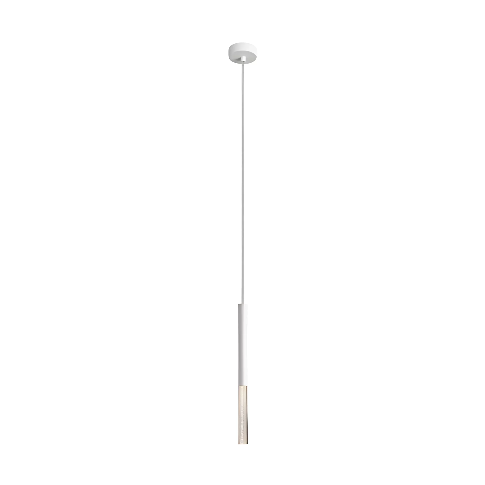 Wisząca lampa LED One w białym kolorze – cylindryczny kształt.