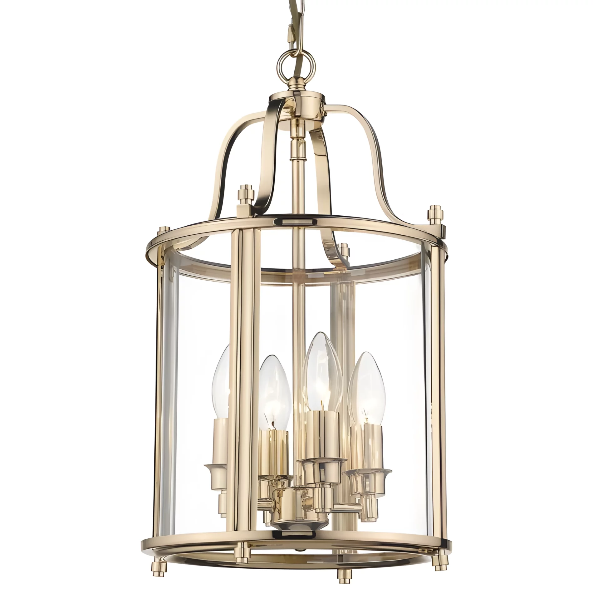 Złota wisząca lampa New York z kloszem ze szkła