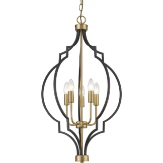 Wisząca lampa Nashville w czarno-złotym wykończeniu