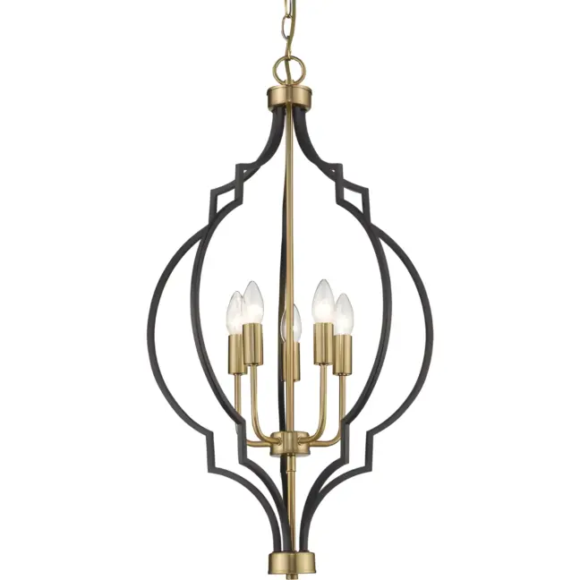 Wisząca lampa Nashville w czarno-złotym wykończeniu