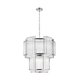 Srebrna klasyczna lampa wisząca Sergio L w dużym rozmiarze