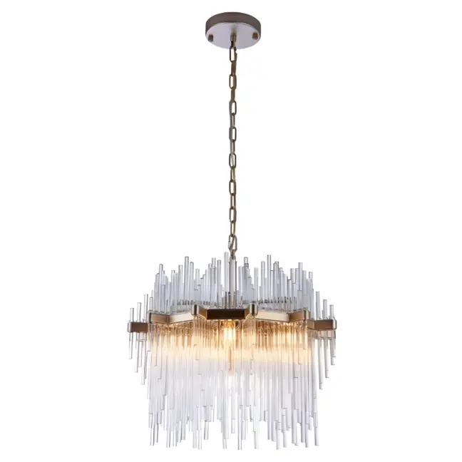 Elegancka wisząca lampa Reykjavik z dekoracyjnymi szklanymi rurkami