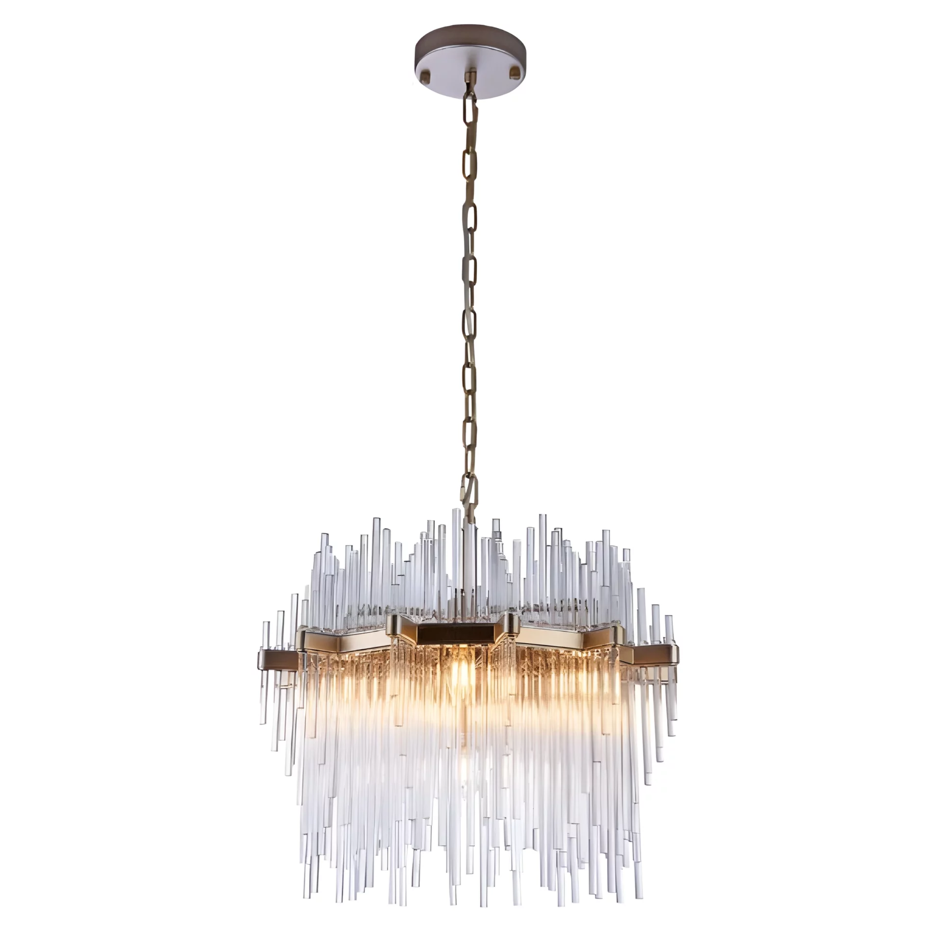 Elegancka wisząca lampa Reykjavik z dekoracyjnymi szklanymi rurkami