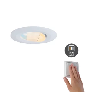 Oczko sufitowe Calla z LED, IP65, możliwość wyboru trzech barw światła