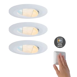 Zestaw 3 białych oczek sufitowych Calla, IP65, z możliwością zmiany koloru