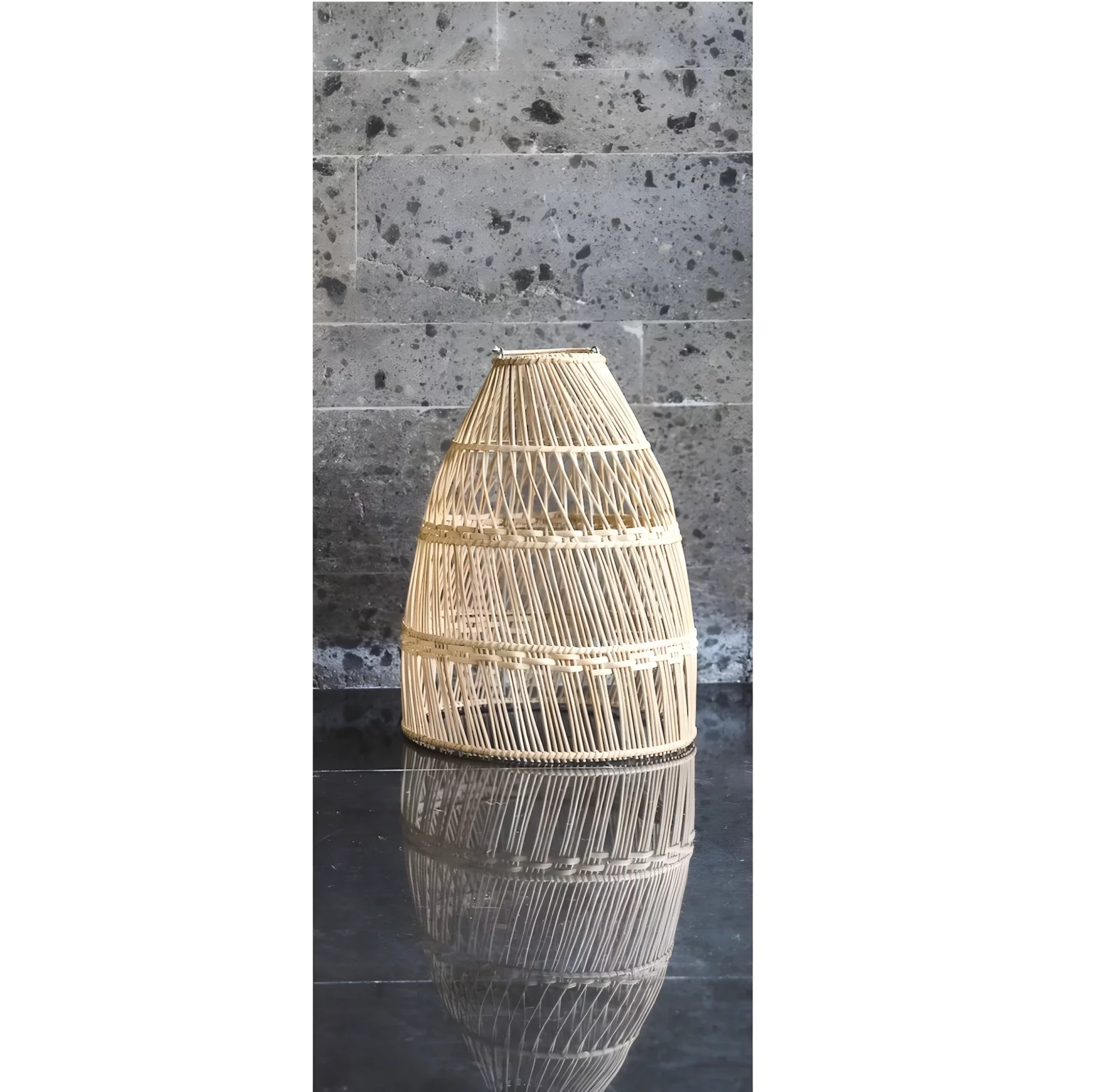 Lampa Rollo S z rattanowym kloszem