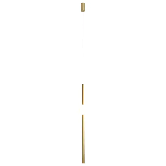 Złota lampa wisząca LED O-Line - L o wysokości 93 cm