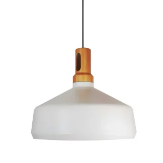 Wisząca lampa Nordic Woody o szerokim kloszu i średnicy 35 cm