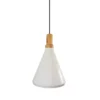 Wisząca lampa Nordic Woody w białym kolorze o średnicy 25 cm
