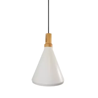 Wisząca lampa Nordic Woody w białym kolorze o średnicy 25 cm