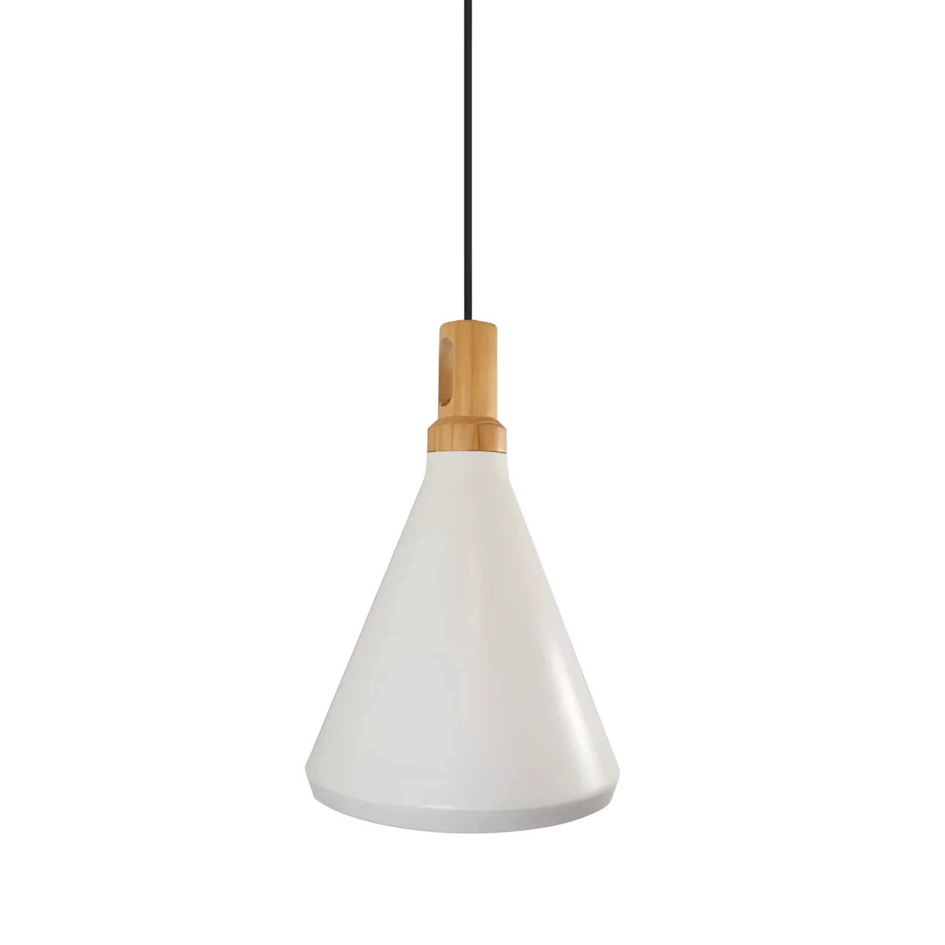 Wisząca lampa Nordic Woody w białym kolorze o średnicy 25 cm