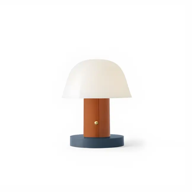 Przenośna lampa Setago JH27 w kolorze czerwonym i granatowym