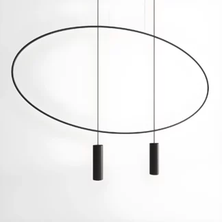 Owalna czarna lampa wisząca Holar