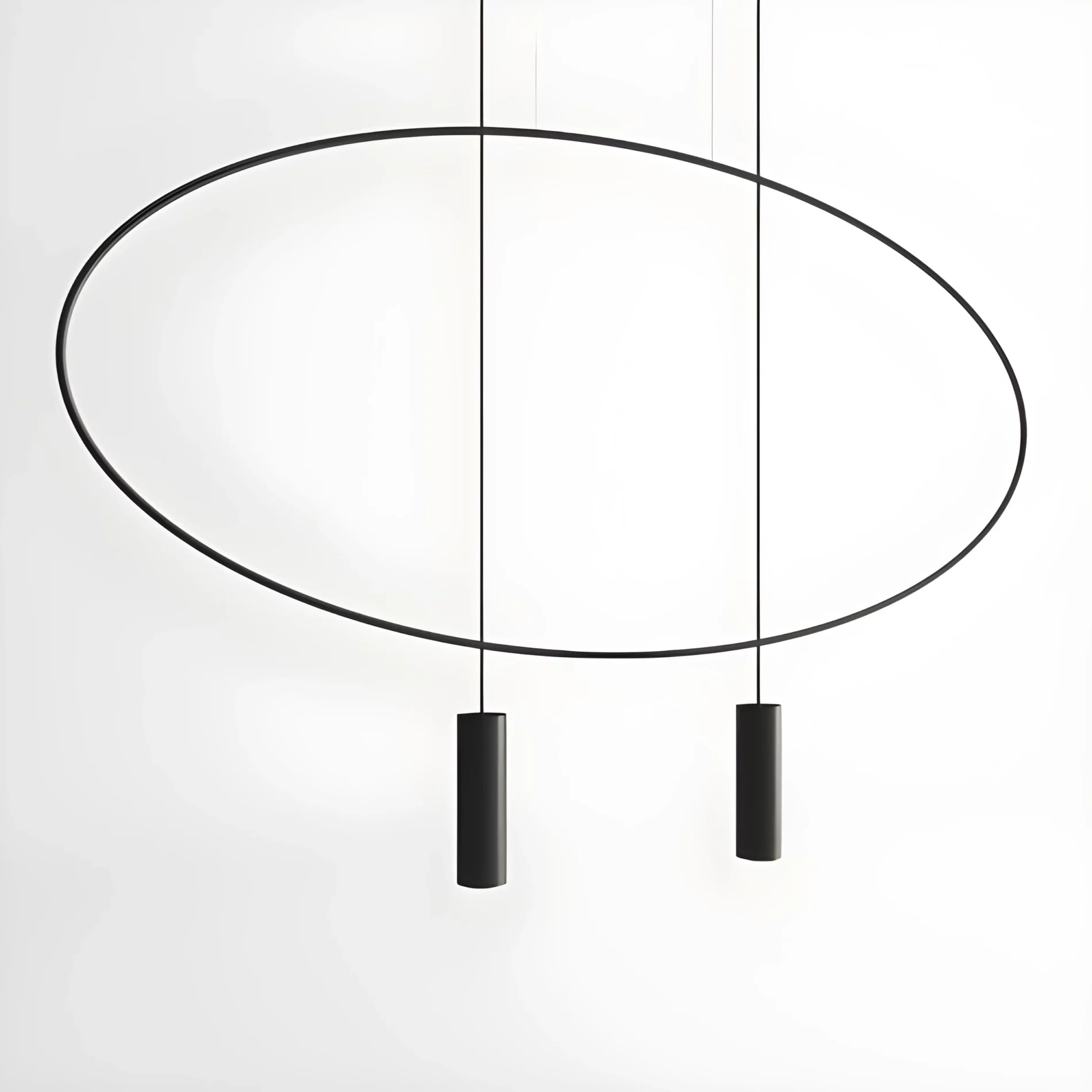 Owalna czarna lampa wisząca Holar