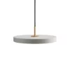 Wisząca lampa Asteria Mini z płaskim kloszem w szarym kolorze i wbudowanym oświetleniem LED