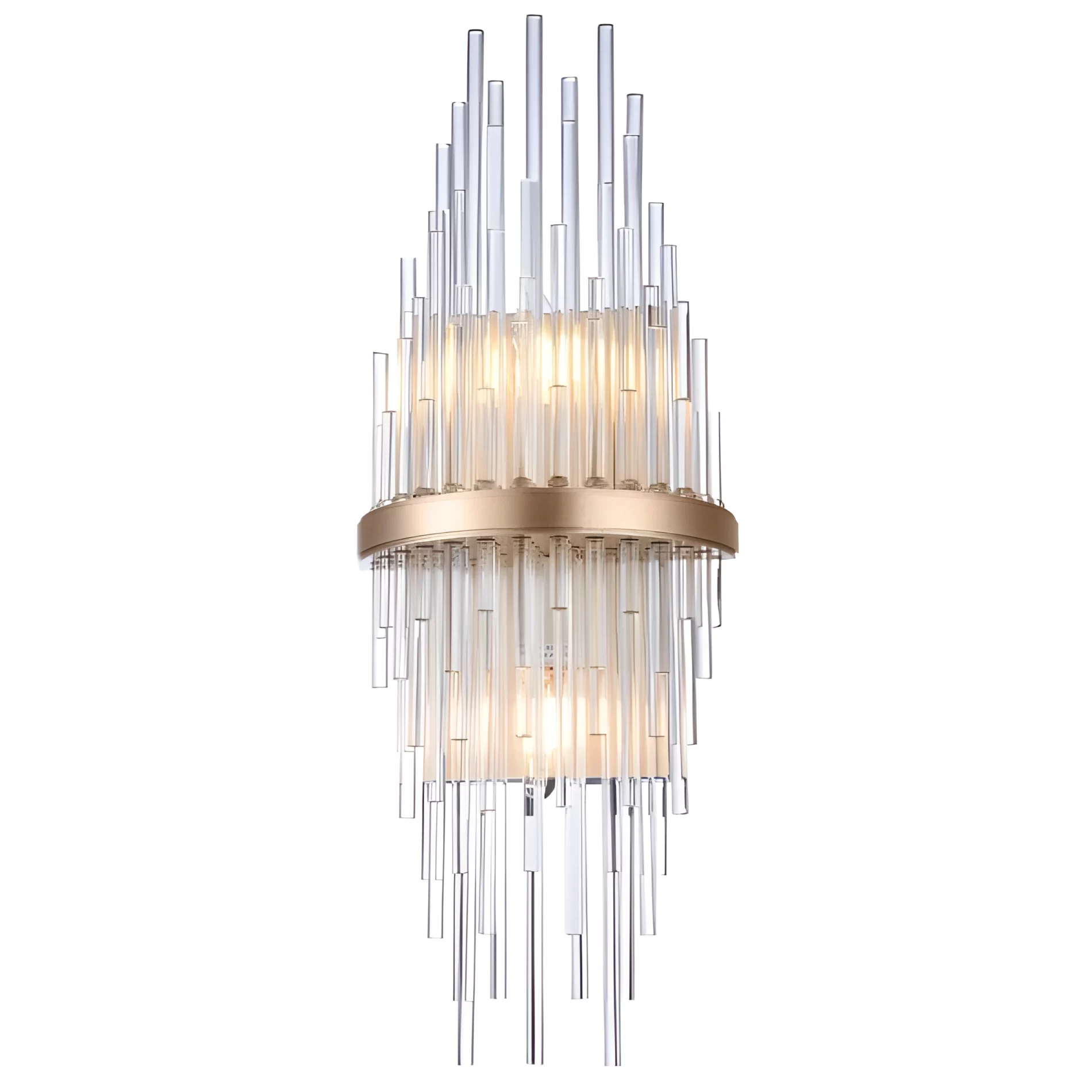 Elegancki kinkiet Reykjavik z szklanym kloszem i złotymi detalami