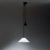 Stylowa lampa sufitowa Aggregato Saliscendi Cone M z białym kloszem