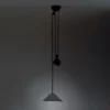 Szara, duża lampa wisząca Aggregato Saliscendi Cone