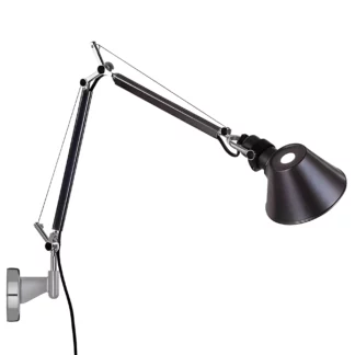 Czarny kinkiet Tolomeo Micro Parete na wysięgniku