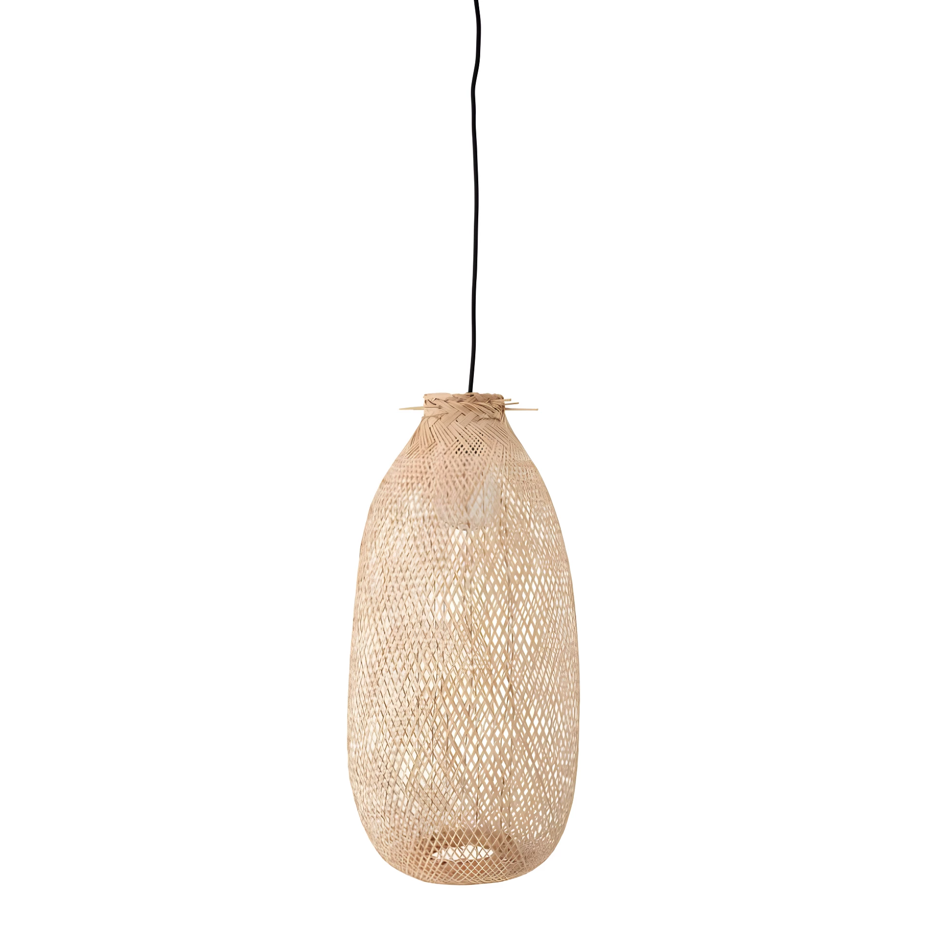Wysoka wisząca lampa Bamboo w stylu boho