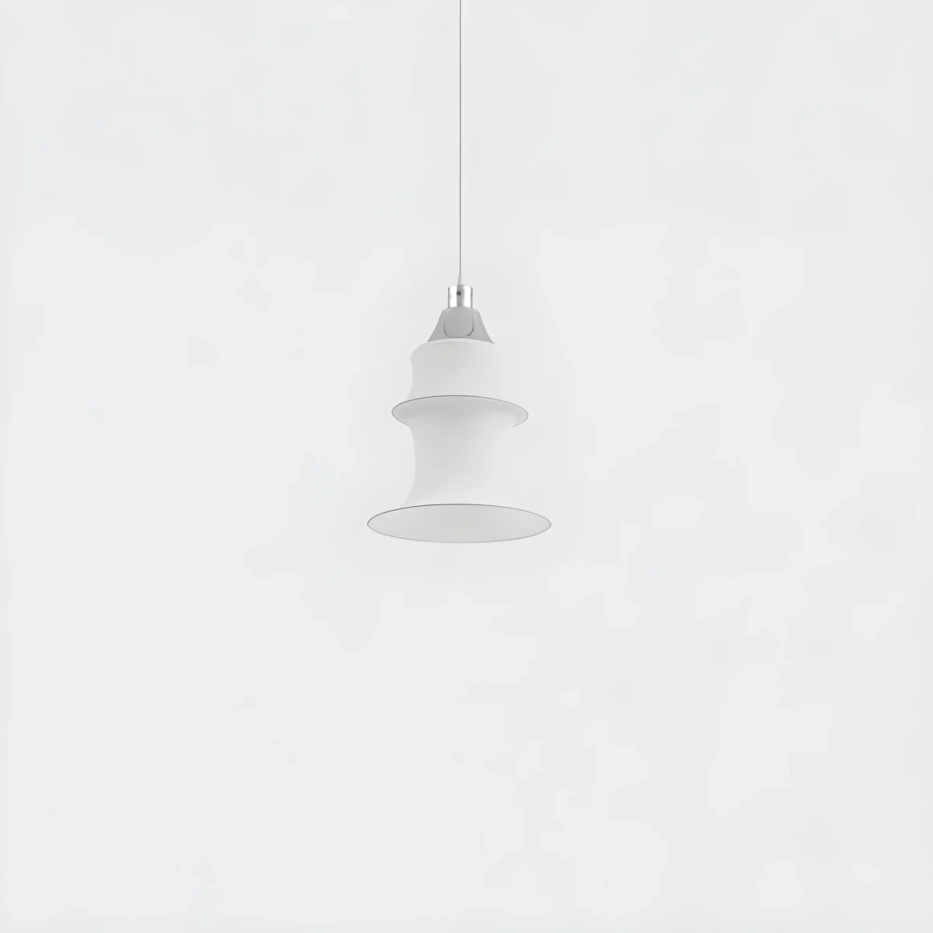 Nowoczesna wisząca lampa Falkland z białym abażurem o wysokości 53 cm