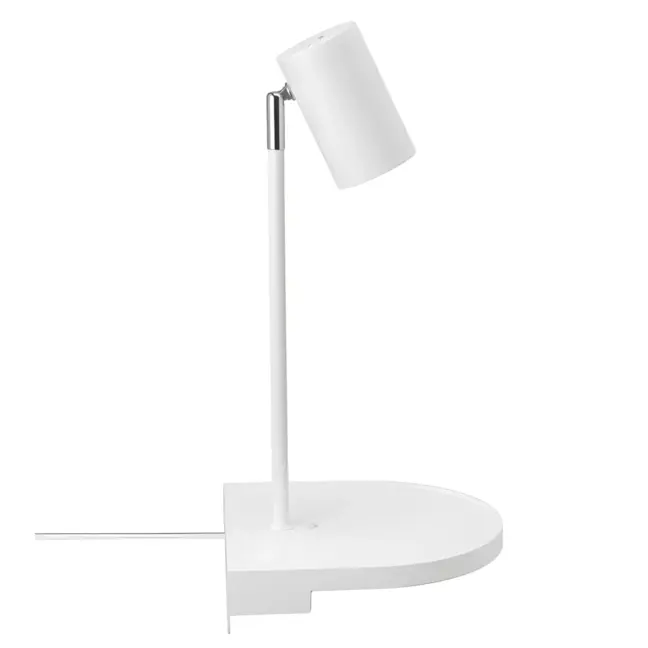 Biały kinkiet Cody 2112001001 - Nordlux - z półką na drobiazgi, port USB, do sypialni, do przedpokoju