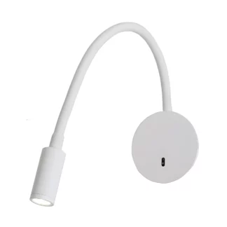 Biały kinkiet LED do sypialni Senise - ruchome ramie
