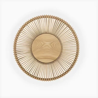 Kinkiet ścienny Clava Up Wood M z dębowymi lamelami