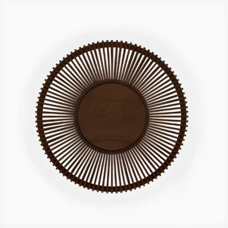 Kinkiet ścienny Clava Up Wood M z ciemnego dębu o delikatnych listewkach