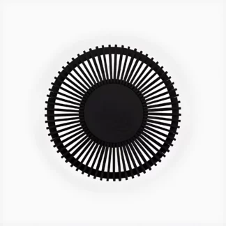 Ażurowy kinkiet Clava Up Wood S z drewna w kolorze czarnego dębu