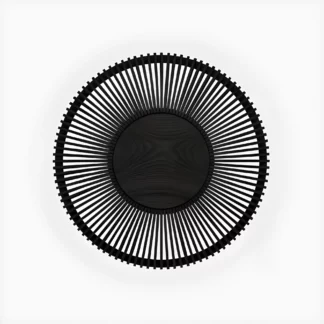 Czarny dębowy kinkiet Clava Up Wood M z kloszem z lameli