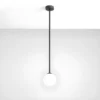 Czarna lampa wisząca Pinne L z szklanym kloszem