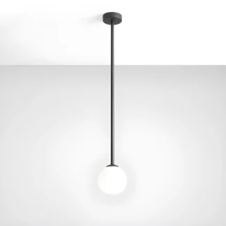 Czarna lampa wisząca Pinne L z szklanym kloszem