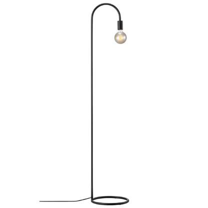 Czarna lampa podłogowa Paco - do wnętrz w stylu industrialnym