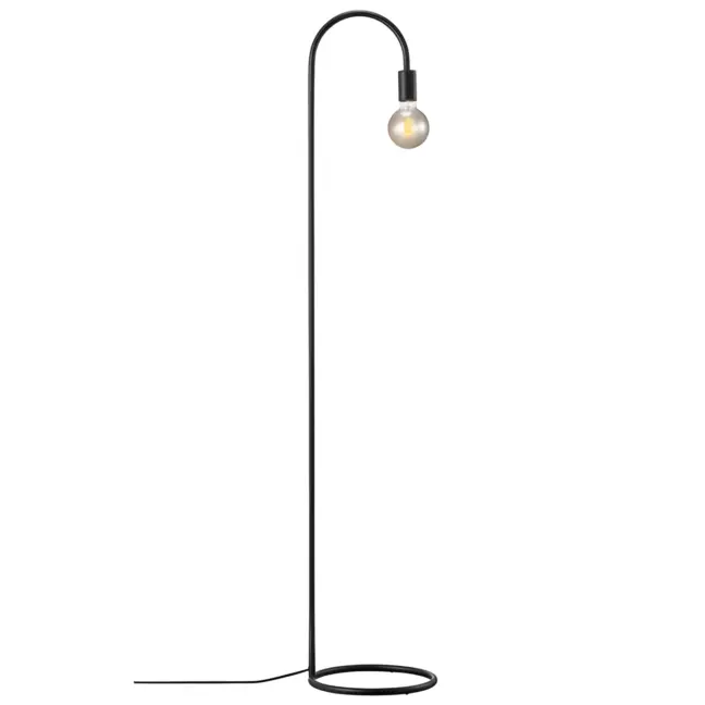 Czarna lampa podłogowa Paco - do wnętrz w stylu industrialnym