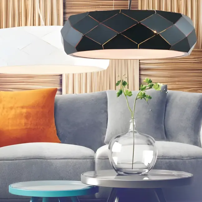 Czarna lampa wisząca Reus - ciekawa lampa nad stolik w salonie