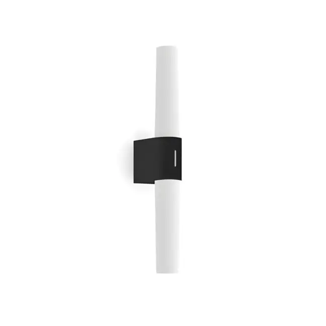 Czarny kinkiet Helva Double Basic - IP44, LED, do łazienki