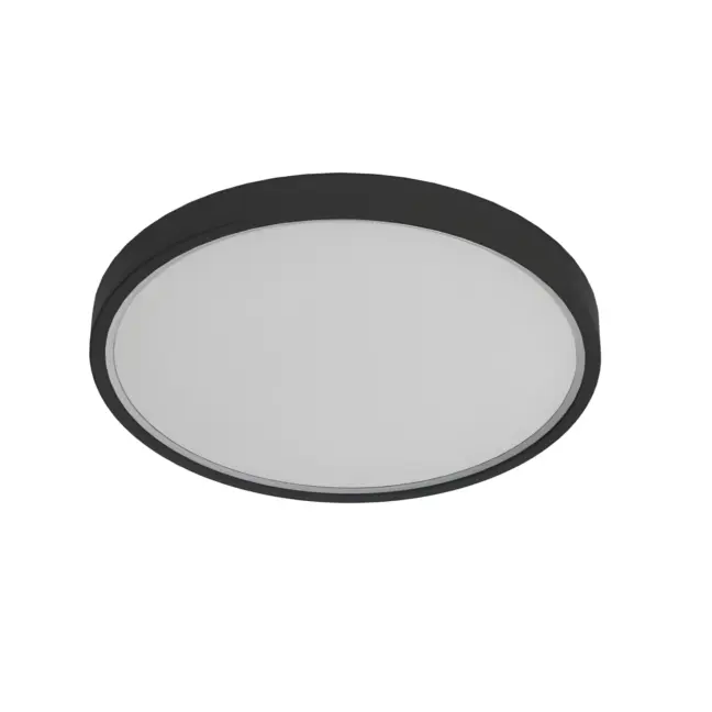 Czarny plafon Noxy - LED, IP44, do łazienki, do przedpokoju