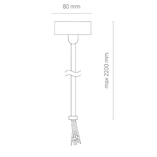 Czarny zasilacz wiszący do systemu szynowego CTLS