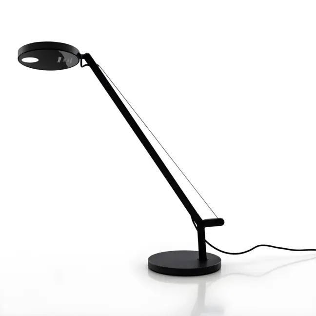 Czarna, biurkowa lampa LED Demetra Micro Tavolo z funkcją ściemniania
