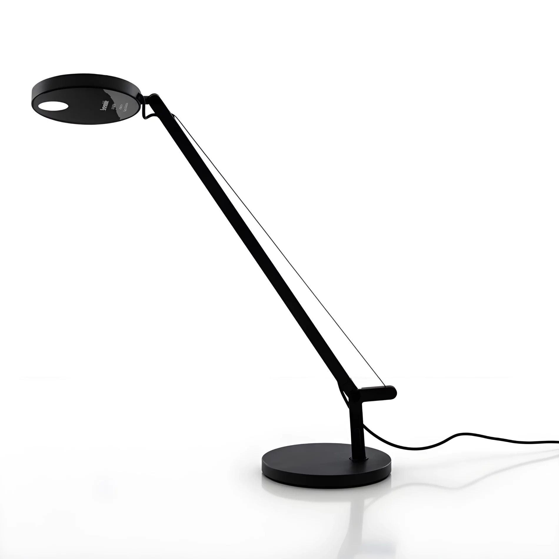 Czarna, biurkowa lampa LED Demetra Micro Tavolo z funkcją ściemniania