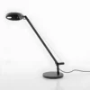Szara lampka biurkowa Demetra Micro Tavolo z wbudowanym oświetleniem LED