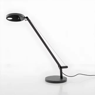 Szara lampka biurkowa Demetra Micro Tavolo z wbudowanym oświetleniem LED