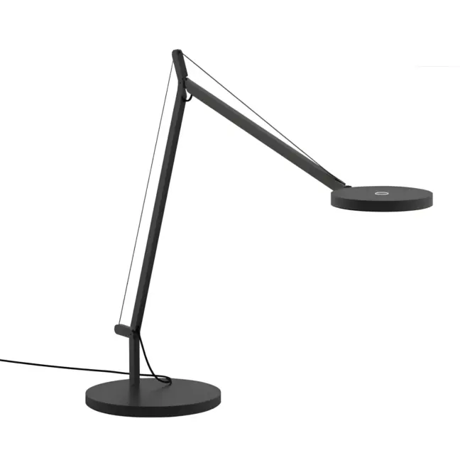 Szara biurkowa lampa LED Demetra Tavolo z wbudowanym ściemniaczem i czujnikiem ruchu