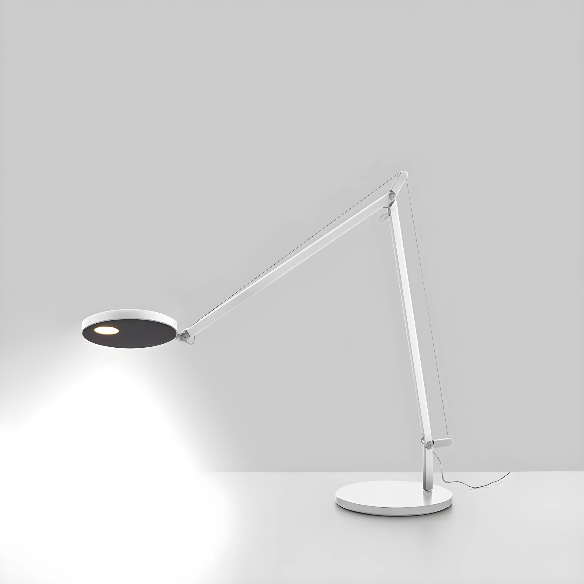 Biała lampa biurkowa LED Demetra Tavolo z czujnikiem ruchu