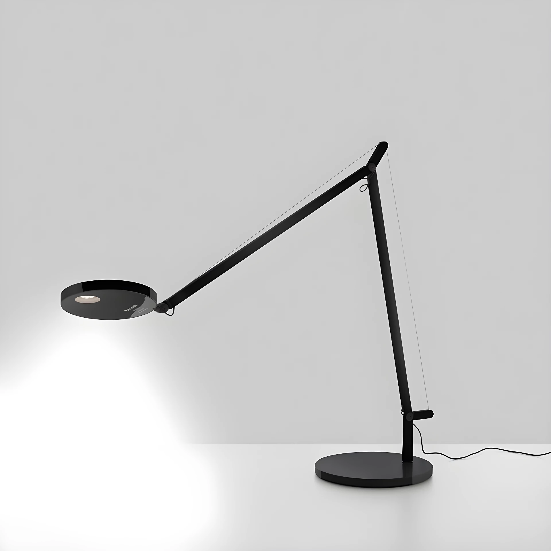 Czarna LED-owa lampa biurkowa Demetra Tavolo z możliwością regulacji