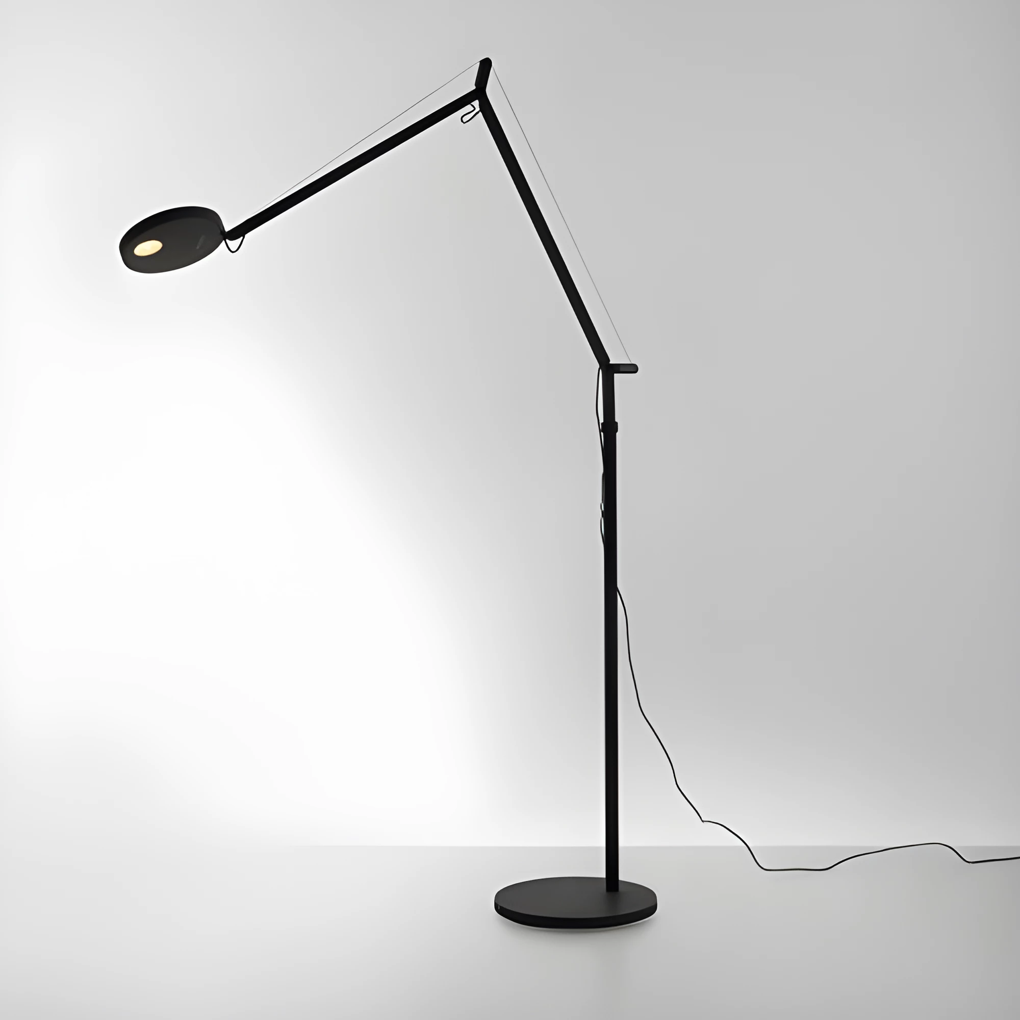 Regulowana lampa podłogowa LED Demetra w kolorze czarnym